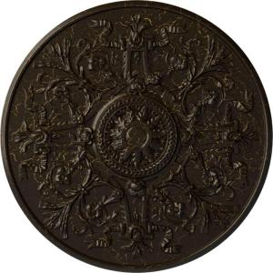 image33OD x 1 34P Versailles Ceiling Medallion Fits Canopies up to 3 14HandPainted Stone Hearth Crackle