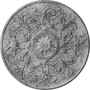 image33OD x 1 34P Versailles Ceiling Medallion Fits Canopies up to 3 14HandPainted Ultra Pure White Crackle