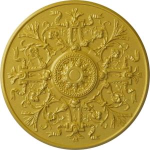 image33OD x 1 34P Versailles Ceiling Medallion Fits Canopies up to 3 14Handpainted Rich Gold