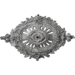 image35 78W x 22 12H x 4 38P Antonio Ceiling MedallionHandPainted Ultra Pure White Crackle
