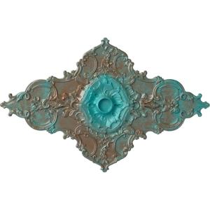image67 14W x 43 38H x 4ID x 2P Melchor Diamond Ceiling Medallion Fits Canopies up to 4Copper Green Patina Metallic Series