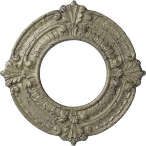 imageEkena Millwork Benson Ceiling Medallion Jet BlackCastle Stone Crackle Flat Finish