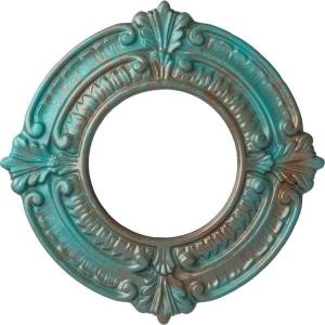 imageEkena Millwork Benson Ceiling Medallion Jet BlackCopper Green Patina Metallic Series