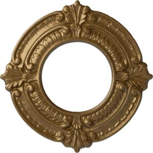 imageEkena Millwork Benson Ceiling Medallion Jet BlackPale Gold Metallic Series