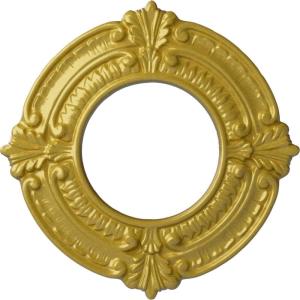 imageEkena Millwork Benson Ceiling Medallion Jet BlackRich Gold Metallic Series