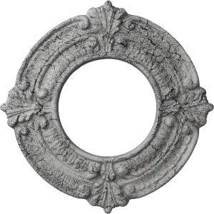 imageEkena Millwork Benson Ceiling Medallion Jet BlackUltra Pure White Crackle Flat Finish