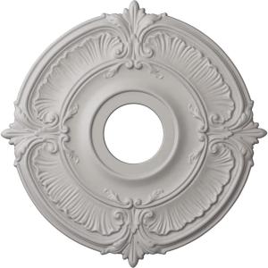 imageEkena Millwork CM18ATPASDecorative Ceiling Medallions Modeled After Original Historical Patterns amp Designs Pale GoldUltra Pure White Flat Finish