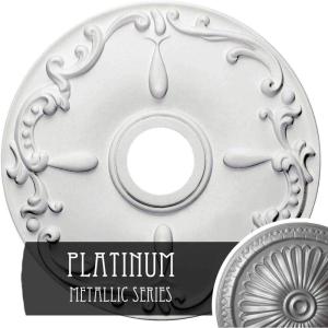 imageEkena Millwork CM18KE 18Inch OD x 3 12Inch ID x 1 14Inch Kent Ceiling MedallionPlatinum Metallic Series