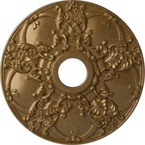 imageEkena Millwork CM18NO 18Inch OD x 3 12Inch ID x 1 38Inch Norwich Ceiling MedallionPale Gold Metallic Series