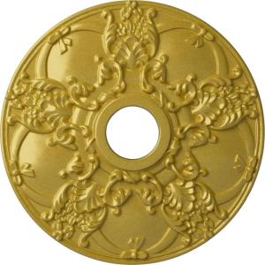 imageEkena Millwork CM18NO 18Inch OD x 3 12Inch ID x 1 38Inch Norwich Ceiling MedallionRich Gold Metallic Series