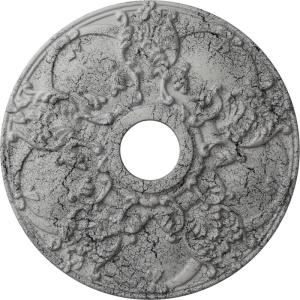 imageEkena Millwork CM18NO 18Inch OD x 3 12Inch ID x 1 38Inch Norwich Ceiling MedallionUltra Pure White Crackle Flat Finish