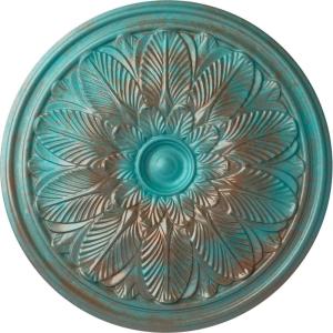 imageEkena Millwork CM22BO 22 58Inch OD x 1 34Inch P Bordeaux Ceiling MedallionHandPainted Copper Green Patina