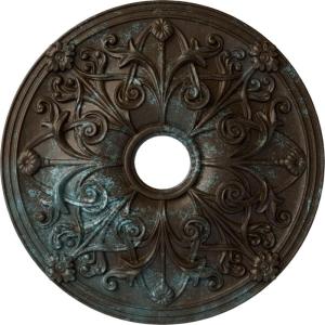 imageEkena Millwork CM23JA 23 58Inch OD x 3 78Inch ID x 2 18Inch P Jamie Ceiling MedallionHandPainted Bronze Blue Patina