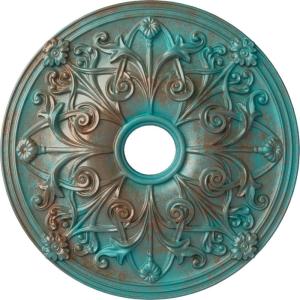 imageEkena Millwork CM23JA 23 58Inch OD x 3 78Inch ID x 2 18Inch P Jamie Ceiling MedallionHandPainted Copper Green Patina
