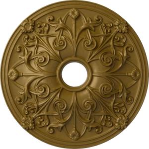 imageEkena Millwork CM23JA 23 58Inch OD x 3 78Inch ID x 2 18Inch P Jamie Ceiling MedallionHandPainted Gold