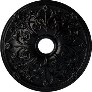 imageEkena Millwork CM23JA 23 58Inch OD x 3 78Inch ID x 2 18Inch P Jamie Ceiling MedallionHandPainted Jet Black
