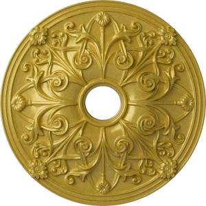 imageEkena Millwork CM23JA 23 58Inch OD x 3 78Inch ID x 2 18Inch P Jamie Ceiling MedallionHandPainted Rich Gold