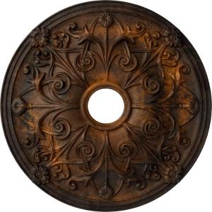 imageEkena Millwork CM23JA 23 58Inch OD x 3 78Inch ID x 2 18Inch P Jamie Ceiling MedallionHandPainted Rust