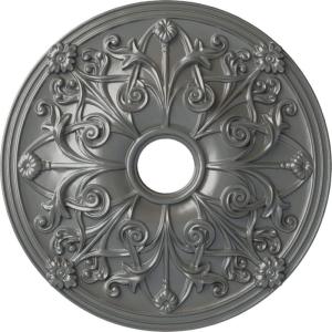 imageEkena Millwork CM23JA 23 58Inch OD x 3 78Inch ID x 2 18Inch P Jamie Ceiling MedallionHandPainted Silver