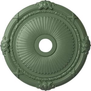 imageEkena Millwork CM27HE Heaton Ceiling Medallion 27 12OD x 3 78ID x 2 14P Fits Canopies up to 6 12 Factory PrimedAthenian Green Flat Finish