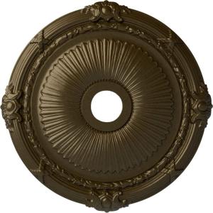 imageEkena Millwork CM27HE Heaton Ceiling Medallion 27 12OD x 3 78ID x 2 14P Fits Canopies up to 6 12 Factory PrimedBrass Metallic Series