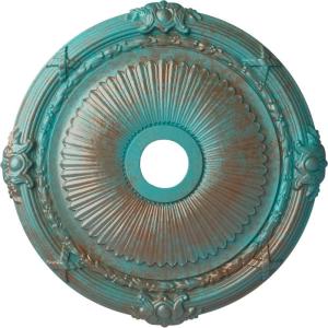 imageEkena Millwork CM27HE Heaton Ceiling Medallion 27 12OD x 3 78ID x 2 14P Fits Canopies up to 6 12 Factory PrimedCopper Green Patina Metallic Series