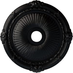 imageEkena Millwork CM27HE Heaton Ceiling Medallion 27 12OD x 3 78ID x 2 14P Fits Canopies up to 6 12 Factory PrimedJet Black Flat Finish