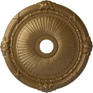 imageEkena Millwork CM27HE Heaton Ceiling Medallion 27 12OD x 3 78ID x 2 14P Fits Canopies up to 6 12 Factory PrimedPale Gold Metallic Series