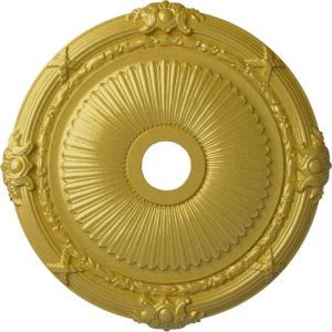 imageEkena Millwork CM27HE Heaton Ceiling Medallion 27 12OD x 3 78ID x 2 14P Fits Canopies up to 6 12 Factory PrimedRich Gold Metallic Series