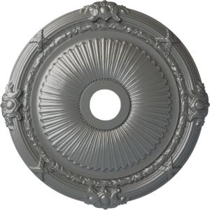 imageEkena Millwork CM27HE Heaton Ceiling Medallion 27 12OD x 3 78ID x 2 14P Fits Canopies up to 6 12 Factory PrimedSilver Metallic Series