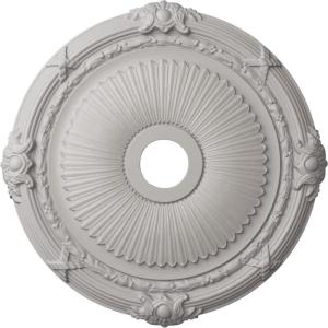 imageEkena Millwork CM27HE Heaton Ceiling Medallion 27 12OD x 3 78ID x 2 14P Fits Canopies up to 6 12 Factory PrimedUltra Pure White Flat Finish