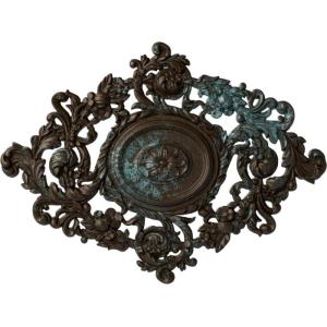 imageEkena Millwork CM30KTGLS  22 12W x 30 38H x 1 12P Katheryn Ceiling Medallion  Ceiling Medallion GoldHandPainted Bronze Blue Patina