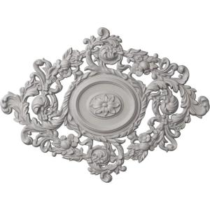 imageEkena Millwork CM30KTGLS  22 12W x 30 38H x 1 12P Katheryn Ceiling Medallion  Ceiling Medallion GoldHandPainted Ultra Pure White