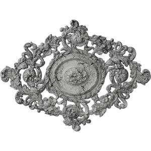 imageEkena Millwork CM30KTGLS  22 12W x 30 38H x 1 12P Katheryn Ceiling Medallion  Ceiling Medallion GoldHandPainted Ultra Pure White Crackle