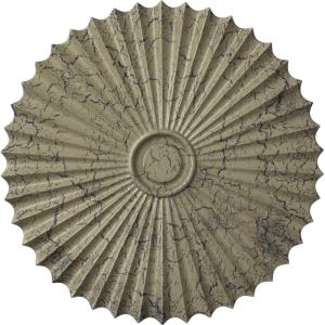 imageEkena Millwork CM34SH Shakuras Ceiling Medallion 33 78OD x 2P For Canopies up to 5 34 Factory PrimedHandPainted Castle Stone Crackle