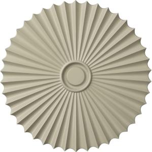 imageEkena Millwork CM34SH Shakuras Ceiling Medallion 33 78OD x 2P For Canopies up to 5 34 Factory PrimedHandPainted Clear Yellow
