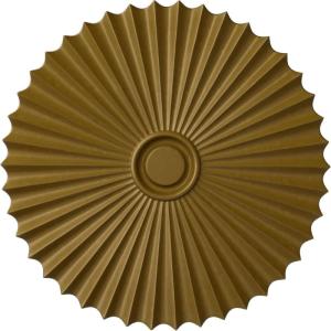imageEkena Millwork CM34SH Shakuras Ceiling Medallion 33 78OD x 2P For Canopies up to 5 34 Factory PrimedHandPainted Gold