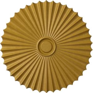 imageEkena Millwork CM34SH Shakuras Ceiling Medallion 33 78OD x 2P For Canopies up to 5 34 Factory PrimedHandPainted Iridescent Gold