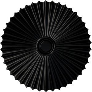 imageEkena Millwork CM34SH Shakuras Ceiling Medallion 33 78OD x 2P For Canopies up to 5 34 Factory PrimedHandPainted Jet Black