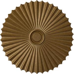 imageEkena Millwork CM34SH Shakuras Ceiling Medallion 33 78OD x 2P For Canopies up to 5 34 Factory PrimedHandPainted Pale Gold