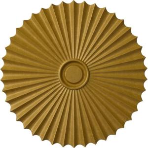 imageEkena Millwork CM34SH Shakuras Ceiling Medallion 33 78OD x 2P For Canopies up to 5 34 Factory PrimedHandPainted Pharaohs Gold