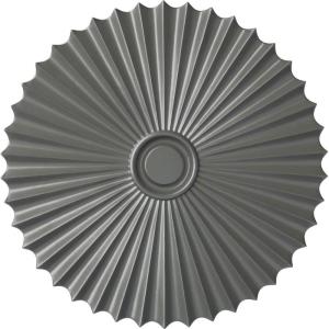 imageEkena Millwork CM34SH Shakuras Ceiling Medallion 33 78OD x 2P For Canopies up to 5 34 Factory PrimedHandPainted Silver