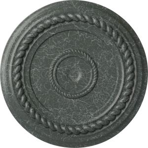 image19 58OD x 1 12P Alexandria Rope Ceiling Medallion Fits Canopies up to 4 58Athenian Green Crackle Flat Finish