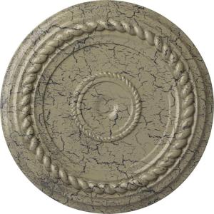 image19 58OD x 1 12P Alexandria Rope Ceiling Medallion Fits Canopies up to 4 58Castle Stone Crackle Flat Finish