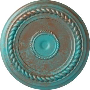 image19 58OD x 1 12P Alexandria Rope Ceiling Medallion Fits Canopies up to 4 58Copper Green Patina Metallic Series