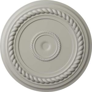 image19 58OD x 1 12P Alexandria Rope Ceiling Medallion Fits Canopies up to 4 58Pot of Cream Flat Finish