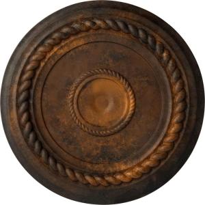 image19 58OD x 1 12P Alexandria Rope Ceiling Medallion Fits Canopies up to 4 58Rust Metallic Series