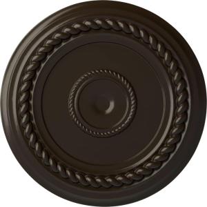 image19 58OD x 1 12P Alexandria Rope Ceiling Medallion Fits Canopies up to 4 58Stone Hearth Flat Finish