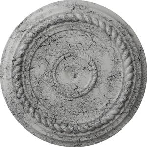 image19 58OD x 1 12P Alexandria Rope Ceiling Medallion Fits Canopies up to 4 58Ultra Pure White Crackle Flat Finish