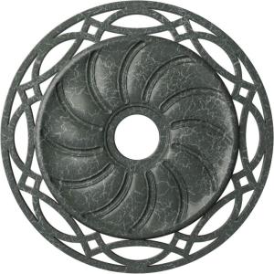 image26 58OD x 4 12ID x 1 38P Loera Ceiling Medallion Fits Canopies up to 6 14Athenian Green Crackle Flat Finish